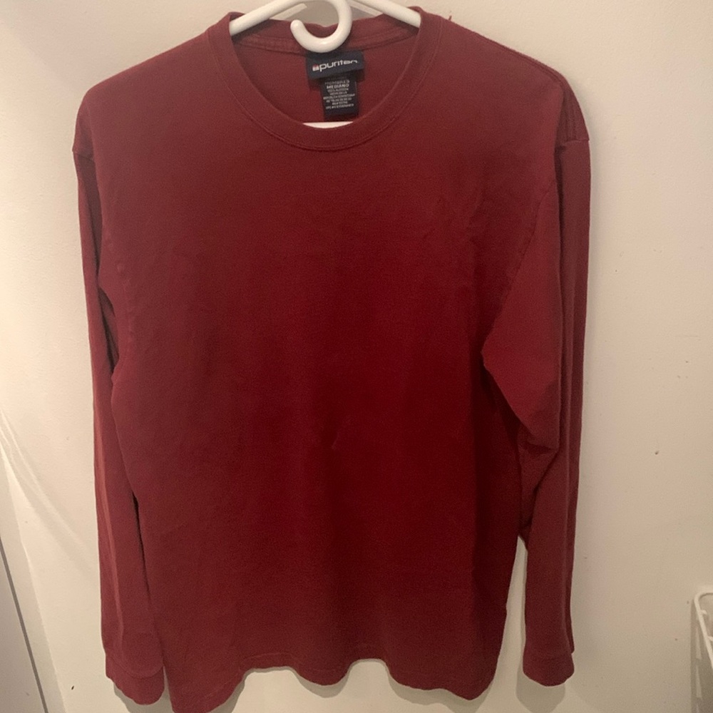 Stylish Puritan Dark Red 100% Soft Cotton Crewneck Sweater SZ Medium